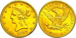 653 10 Dollars, Gold, 1897, Philadelphia, Fb. 158, Ss.  Ss - Andere & Zonder Classificatie