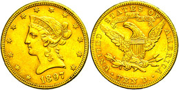 653 10 Dollars, Gold, 1897, Philadelphia, Fb. 158, Ss.  Ss - Autres & Non Classés