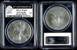 665 1 Dollar, 2011, S, Silver Eagle, In Slab Der PCGS Mit Der Bewertung MS70, 25. Jubiläums Set, First Strike, Liberty L - Other & Unclassified