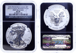 685 Dollar, 2012, S, Silver Eagle, In Slab Der NGC Mit Der Bewertung PF70, Reverse Proof, First Releases, Black Core. - Other & Unclassified