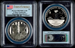 697 1 Dollar, 2013, P, 5 Star General Marshall Und Eisenhower, In Slab Der PCGS Mit Der Bewertung PR70DCAM, First Strike - Other & Unclassified