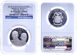 707 1/2 Dollar, 2013, S, Arnold/Bredley, In Slab Der NGC Mit Der Bewertung PF70 Ultra Cameo, First Releases. - Andere & Zonder Classificatie