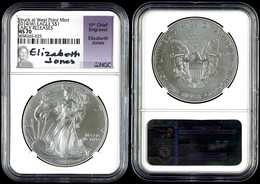 723 1 Dollar, 2014, Silver Eagle, In Slab Der NGC Mit Der Bewertung MS70, Early Releases, Stuck At West Point Mint, Eliz - Sonstige & Ohne Zuordnung
