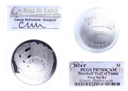 740 Dollar, 2014, P, Baseball Hall Of Fame, In Slab Der PCGS Mit Der Bewertung PR70DCAM, First Strike, Cassie McFarland  - Sonstige & Ohne Zuordnung