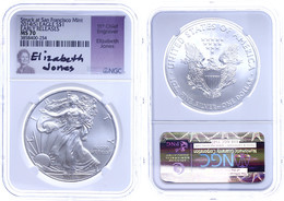 743 Dollar, 2014, Silver Eagle, In Slab Der NGC Mit Der Bewertung MS70, Early Releases, Stuck At San Francisco Mint, Eli - Sonstige & Ohne Zuordnung