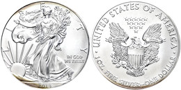 745 Dollar, 2014, Silver Eagle, In Slab Der PCGS Mit Der Bewertung MS70, First Strike, Government Box #7, Mercanti Label - Andere & Zonder Classificatie