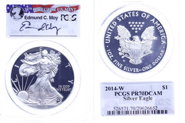 750 Dollar, 2014, W, Silver Eagle, In Slab Der PCGS Mit Der Bewertung PR70DCAM, Edmund C. Moy Label. - Andere & Zonder Classificatie