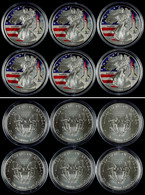 752 Set Zu 6x 1 Dollar, 2014, Silver Eagle - Space Shuttle, Je 1 Unze Silber, Coloriert, Nur In Kapsel, St  St - Other & Unclassified