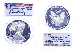 763 1 Dollar, 2015, W, Silver Eagle, In Slab Der PCGS Mit Der Bewertung PR70DCAM, Mint Director's First Strike, Florida  - Other & Unclassified
