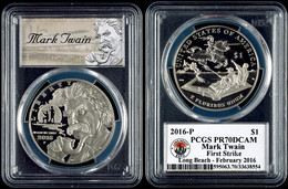 776 1 Dollar, 2016, P, Mark Twain, In Slab Der PCGS Mit Der Bewertung PF70DCAM, First Strike, Long Beach - Februar, Mark - Sonstige & Ohne Zuordnung