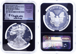 782 1 Dollar, 2016, W, Silver Eagle, In Slab Der NGC Mit Der Bewertung PF70 Ultra Cameo, First Day Of Issue, Black Core, - Other & Unclassified