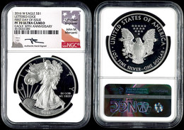 783 1 Dollar, 2016, W, Silver Eagle, In Slab Der NGC Mit Der Bewertung PF70 Ultra Cameo, First Day Of Issue, White Core, - Sonstige & Ohne Zuordnung