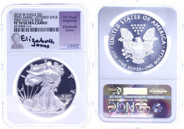 792 Dollar, 2016, W, Silver Eagle, In Slab Der NGC Mit Der Bewertung PF70 Ultra Cameo, First Day Of Issue, Elizabeth Jon - Other & Unclassified