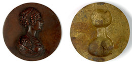 805 Einseitige Bonze-Guss-Medaille (93 Mm, 173,7 G), O.J., Modell Von Leonhard Posch 1750-1831, Damenporträt, Av: Brustb - Autres & Non Classés
