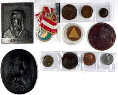 806 Goethe, Lot Von 12x Medaillen/Plaketten, Johann Wolfgang Von Goethe, Verschiedene Motive Und Größen, Meist Bronze, U - Sonstige & Ohne Zuordnung