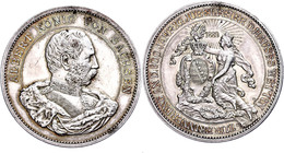 829 Sachsen, Albert, Silbermedaille (Dm. Ca. 33mm, Ca. 18,21g), 1889, Von Bardulek, 800-jährige Jubelfeier Des Hauses We - Other & Unclassified