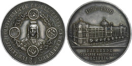 837 Leipzig, Silbermedaille (39 Mm, 24,2 G), 1900, Von Süss, Auf Die Dauernde Gewerbeausstellung 1890-1900, Leipzig Poly - Autres & Non Classés