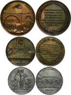 839 Schweiz, Lot Von Zwei Bronzemedaillen U.a. Bern 1844 (Aberli) Und Eine Zinnmedaille Zürich (Jaeckle-Schneider). Insg - Sonstige & Ohne Zuordnung