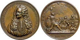 847 Schweiz, Genf, Bronzemedaille (Dm. Ca. 54,20mm, Ca. 84,54g), 1734, Von Dassier, Auf Ludwig Lefort. Av: Brustbild Von - Andere & Zonder Classificatie