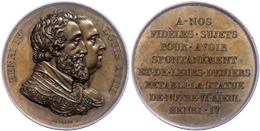 864 Frankreich, Louis XVIII., Bronzemedaille (Dm. Ca. 32,70mm, Ca. 20,68g), O.J., Von F. Gayrard. Av: Büste Von Henri IV - Andere & Zonder Classificatie