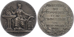 868 Frankreich, Silbermedaille (Dm. Ca. 33mm, Ca. 16,07g), 1822, Von A. Patey. Av: Sitzende Weibliche Gestalt Von Vorn,  - Andere & Zonder Classificatie