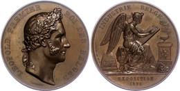 879 Belgien, Leopold I., Bronzemedaille (Dm. Ca. 49,70mm, Ca. 51,03g), 1835, Von Jouvenel, Auf Die Industrieausstellung. - Autres & Non Classés
