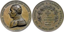 897 Schweiz, Bronzemedaille (Dm. Ca. 37,50mm, Ca. 26,64g), 1847, Von Bovy, Auf Guillaume Henri Dufour. Av: Büste Nach Li - Other & Unclassified