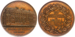 905 Belgien, Leopold I., Bronzemedaille (Dm. Ca. 50,80mm, Ca. 47,15g), 1856, Von J. Wiener. Av: Ansicht Der Hotel De Vil - Andere & Zonder Classificatie