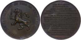 907 Frankreich, Bronzemedaille (Dm. Ca. 44,50mm, Ca. 42,31g), 1858, Von L. Schmitt. Av: Löwe Mit Schwert Nach Links, Dar - Other & Unclassified