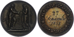 908 Frankreich, Silbermedaille (Dm. Ca. 34,90mm, Ca. 17,68g), 1858, Von Montagny. Av: Männliche Und Weibliche Gestalt Re - Andere & Zonder Classificatie