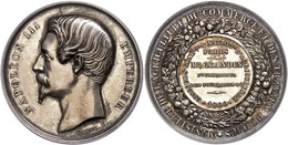 916 Frankreich, Napoleon III., Silbermedaille (Dm. Ca. 41,70mm, Ca. 34,86g), 1860, Von F. Caqué. Av: Kopf Nach Links, Da - Other & Unclassified