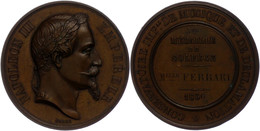 920 Frankreich, Napoleon III., Bronzemedaille (Dm. Ca. 51,10mm, Ca. 58,39g), Von Barre. Av: Kopf Nach Rechts, Darum Umsc - Andere & Zonder Classificatie