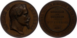 920 Frankreich, Napoleon III., Bronzemedaille (Dm. Ca. 51,10mm, Ca. 58,39g), Von Barre. Av: Kopf Nach Rechts, Darum Umsc - Sonstige & Ohne Zuordnung
