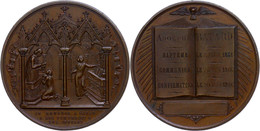 924 Frankreich, Kupfermedaille (Dm. Ca. 51,50mm, Ca. 58,35g), 1866, Von Desaide. Av: Kniende Männliche Gestalt Empfängt  - Other & Unclassified