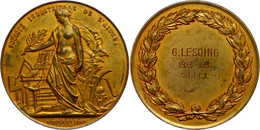 926 Frankreich, Vergoldete Bronzemedaille (Dm. Ca. 58mm, Ca. 91,15g), 1868, Von A. Borrel. Av: Stehende Weibliche Gestal - Sonstige & Ohne Zuordnung