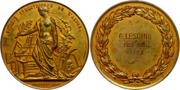 926 Frankreich, Vergoldete Bronzemedaille (Dm. Ca. 58mm, Ca. 91,15g), 1868, Von A. Borrel. Av: Stehende Weibliche Gestal - Other & Unclassified