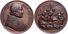 929 Vatikan, Pius IX., Bronzemedaille (Dm. Ca. 48,90mm, Ca. 53,02g), 1869, Speranza/Galli, Auf Den Schutz Der Rechte Der - Andere & Zonder Classificatie