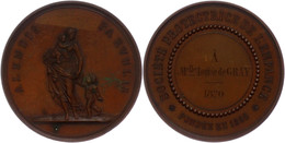 931 Frankreich, Bronzemedaille (Dm. Ca. 50,90mm, Ca. 59,74g), 1870, Unsigniert. Av: Stehende Weibliche Gestalt Mit Säugl - Andere & Zonder Classificatie