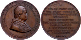 936 Vatikan, Pius IX., Bronzemedaille (Dm. Ca. 51mm, Ca. 60,11g), 1871, Unsigniert. Av: Brustbild Nach Rechts, Im Außenk - Other & Unclassified