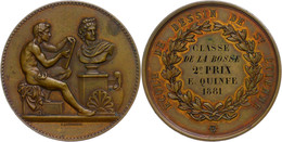 954 Frankreich, Bronzemedaille (Dm. Ca. 41,50mm, Ca. 33,87g), 1881, Von J. Lagrange. Av: Zeichnende, Nackte Männliche Ge - Sonstige & Ohne Zuordnung