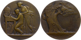 958 Frankreich, Bronzemedaille (Dm. Ca. 50,10mm, Ca. 64,60g), 1884, Von A. Herbemont. Av: Schüler An Schreibpult Mit Glo - Andere & Zonder Classificatie