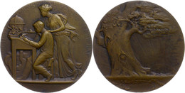 958 Frankreich, Bronzemedaille (Dm. Ca. 50,10mm, Ca. 64,60g), 1884, Von A. Herbemont. Av: Schüler An Schreibpult Mit Glo - Other & Unclassified