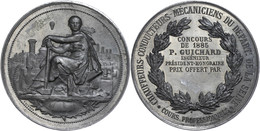 961 Frankreich, Zinnmedaille (Dm. Ca. 69,10mm, Ca. 99,71g), 1885, Von F. Vernon. Av: Sitzende Weibliche Gestalt Mit Hamm - Sonstige & Ohne Zuordnung