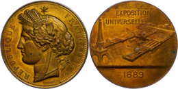 969 Frankreich, Bronzemedaille (Dm. Ca. 50,90mm, Ca. 56,97g), 1889, Von Oudiné Und Dupuis, Auf Die Weltausstellung. Av:  - Sonstige & Ohne Zuordnung
