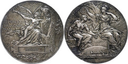 973 Frankreich, Bronzemedaille Versilbert (62 Mm, 90,4 G), 1889, Von Louis Botteé, Auf Die Weltausstellung In Paris, Av: - Sonstige & Ohne Zuordnung