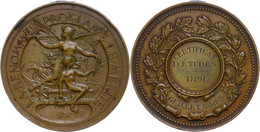 982 Frankreich, Bronzemedaille (Dm. Ca. 50,90mm, Ca. 62,60g), 1891, Von H. Maude. Av: Engel Mit Palmzweig Und Trompete S - Other & Unclassified