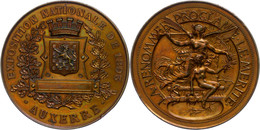 984 Belgien, Auxerre, Bronzemedaille (Dm. Ca. 51mm, Ca. 61,22g), 1893, Von H. Maude. Av: Wappen Mit Tafel In Kranz, Darü - Other & Unclassified