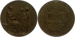 985 Frankreich, Bronzemedaille (Dm. Ca. 50,05mm, Ca. 64,63g), 1893, Von O. Roty. Av: Sitzende Weibliche Gestalt Mit Zwei - Sonstige & Ohne Zuordnung