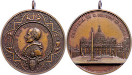 989 Vatikan, Leo XVIII., Gehenkelte Bronzemedaille (Dm. Ca. 51,60mm, Ca. 59,44g) O.J. (1893), Signiert "S.J.". Av: Brust - Sonstige & Ohne Zuordnung