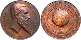 990 Belgien, Leopold II., Bronzemedaille (Dm. Ca. 61mm, Ca. 81,73g), 1894, Von J. Baetes, Auf Die Weltausstellung In Ant - Other & Unclassified